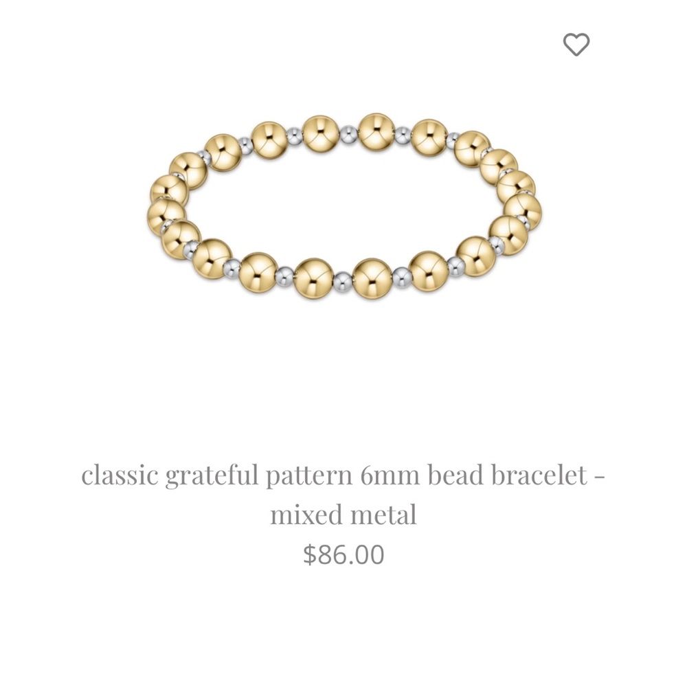 NWT Authentic Enewton Classic Grateful Pattern 6mm Bead Bracelet Mixed M…